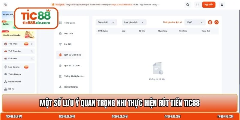 Rút tiền TIC88